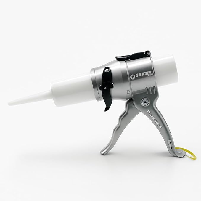 SILIGUN™ PRO Compact 24:1 Caulking Gun - No Drip Caulk Gun - Patent Design - Lightweight Aluminum Frame - Works with all 10 oz Tubes (SILIGUN PRO Complete Kit)