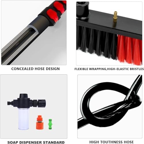 Glass Cleaning Brush Home Water Fed Telescopic Pole Kit Solar Panel Brush Rotating for Photovoltaic PanelExtendable Window Cleaning Telescopic Pole with Water Fed Brush 9M Rea for Cleaner C