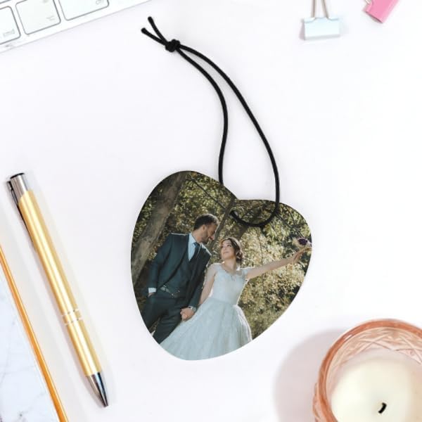 Personalized Air Freshener for Car - Double Sided Photo Custom Car Scents Air Freshener Gift for Valentine’s Day Birthday Ideal for Car Wardrobe Bathroom Hanging Ornaments (Heart 3pcs)