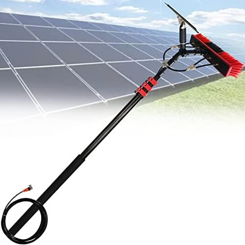 Glass Cleaning Brush Home Water Fed Telescopic Pole Kit Solar Panel Brush Rotating for Photovoltaic PanelSolar Panel Cleaner Kit with 30FT Water Fed Pole Brush for Window and Solar Panel Cl