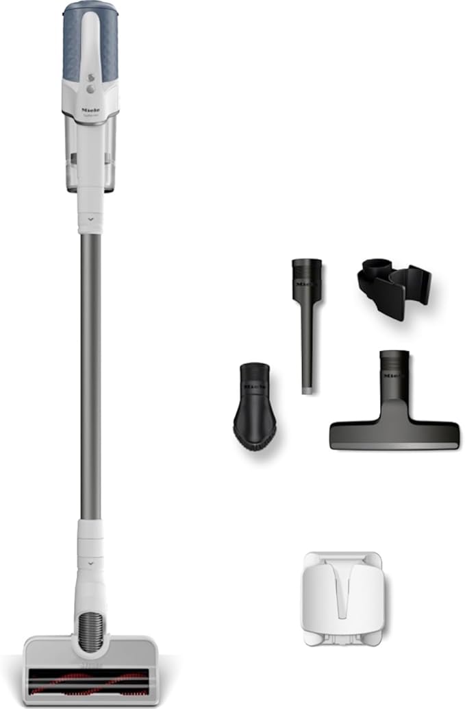 Miele Duoflex Vacuum Cleaner Cordless and Bagless Multi-Use Flexible Stick Vacuum with Attachable MultiFloor Brush in Brilliant White / Space Grey / Nordic Blue