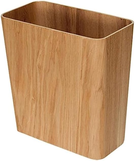 Garbage Can Walnut/Curved Willow Trash Can Wastebasket Square Garbage Bin for Living Room BedroomBathroom/Curved Willow Brown