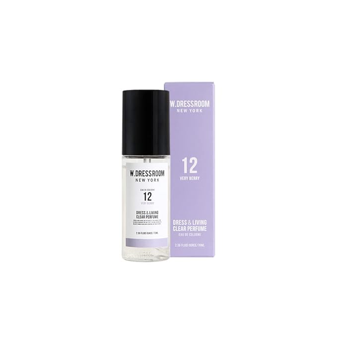 W.Dressroom Dress &amp Living Clear Perfume Spray Set of 2 – No.12 Very Berry + No.45 Morning Rain | Multi-Purpose Room &amp Fabric Spray Odor Eliminating Long-Lasting Clean Home Fragrance Travel