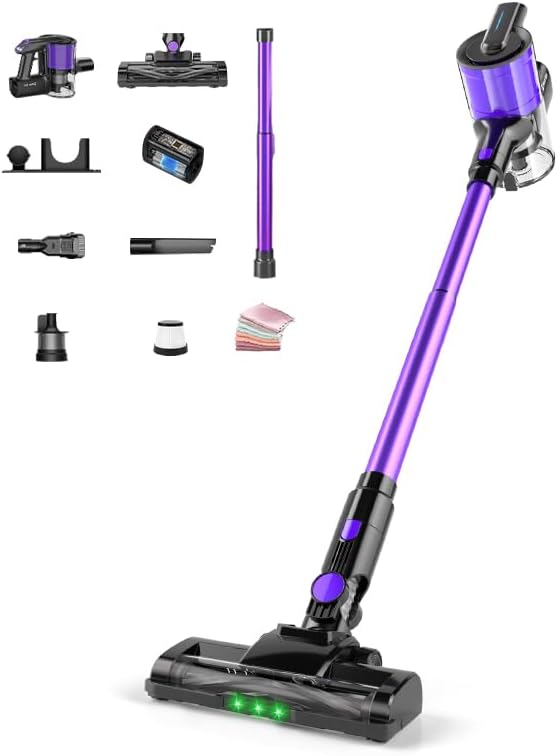 Hearten Cordless Vacuum Cleaner for Home use Strong Suction (Purple)