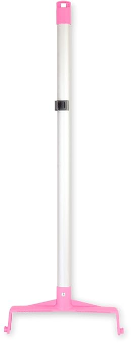 SPARTA Upright Dustpan with Aluminum Handle Serrated Edge for Broom Combing Secure Yoke Lock with Easy Storage Hanging Hole for Commercial Cleaning Plastic 30 Inches Pink (Pack of 2)