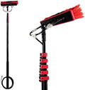 Water Fed Pole Kit 12-36ft Telescopic Water Fed Brush Water Fed Cleaning System Aluminum Outdoor Window Cleaner with Hose Cleaning and Washing Tool for Solar Panel12FT/3.6M