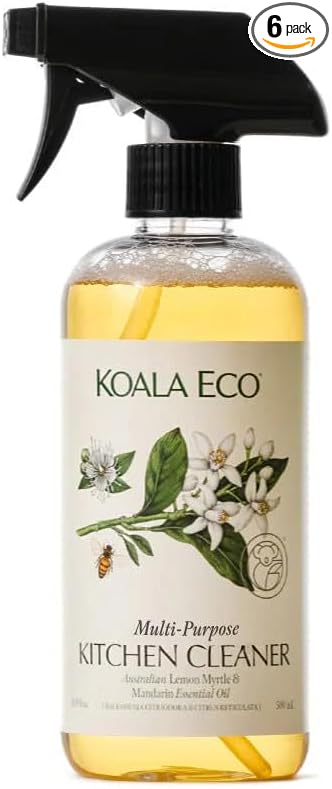Koala Eco Multi-Purpose Kitchen Cleaner - with Australian Lemon Myrtle &amp Mandarin Essential Oil - 16 oz (6 Pack)