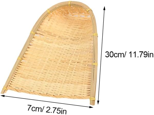 COHEALI 2-Pack Bamboo Weaving Dustpan 11.81In Durable Lightweight Handmade Bamboo Mini Dustpans for Kids DIY Crafts &amp Farmhouse Wall Decor Kindergarten Home Dollhouse