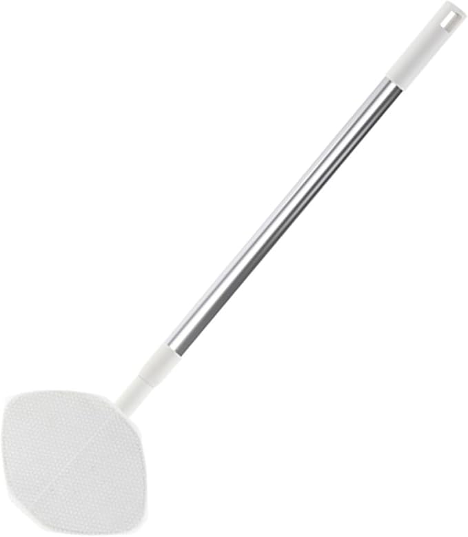 Retractable Household Dust Mop with Triangle Microfiber Head Handheld Floor Cleaning Mop for Hardwood and Tile White Extendable Handle for Easy Dust Removal and Desktop Cleaning