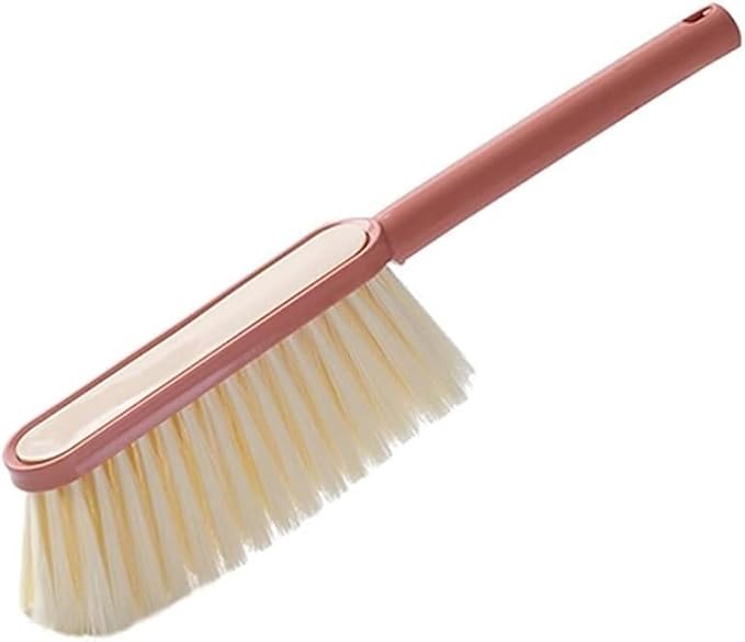 Whisk Broom Hand Held2pcs Bed Brush Soft Cleaning Brush Hand Broom Reusable Cleaning Tools Counter Duster Dusting Brush for Home Cleaning Long Handle dust Catcher(Pink)