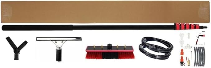 Window Cleaning Pole 12-36ft Window Cleaning Pole Water Fed Telescopic Brush Extendable Solar Panel Cleaning Brush Outdoor Washing Equipment Tool Cleaning Brush Can Spray Water (Size : 5.4