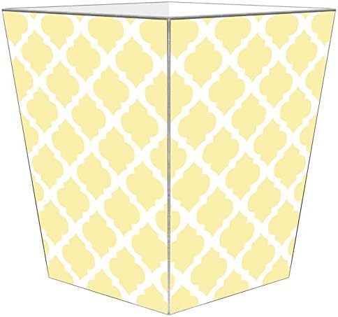 Marye-Kelley-Chelsea Grande Butter Wastepaper Basket Wastebasket Decoupage Wood Decorative Wastebasket for Kitchen Bathroom Bedroom Living Room Handmade Made in The USA