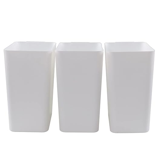 Teyyvn 3-Pack 4.5 Gallon Small Plastic Trash Can Garbage Container Basket for Bathroom Kitchen Office