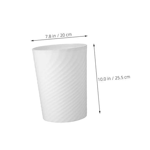 Small White Plastic Trash Can with Press Ring Modern Compact Wastebasket for Bathroom Bedroom Office and Living Spacious Capacity for Daily Home and Office Waste Disposal