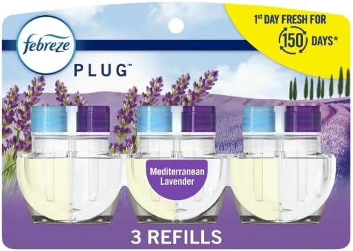 Odor-Fighting Fade Defy PLUG Air Freshener Refill (3) .87 fl. oz. Oil Refills (Mediterranean Lavender)