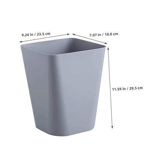 2pcs Large Capacity Trash Can Plastic Wastebasket for Office Home Hotel for Kitchen Bathroom Living Room Grey