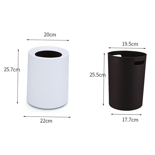 PRETYZOOM Household Wastebasket Frosted Open Trash Can for Bedroom and Living Plain Color Design for Office and Conference Rooms