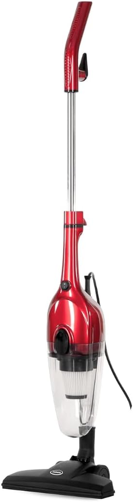 Ewbank Chilli Tempest 2-in-1 Vacuum Cleaner Stick &amp Handheld with 6 Attachments Small Lightweight (3 lb.) 600W .5L Capacity Red