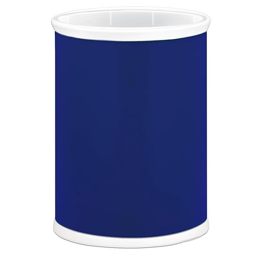 Kraftware Rainbow Oval Wastebasket with Plastic Liner Adding Color to the Bathroom and All Other Rooms in the Home or Entertainment Space 13 Quart Capacity 2 piece Set Royal Blue