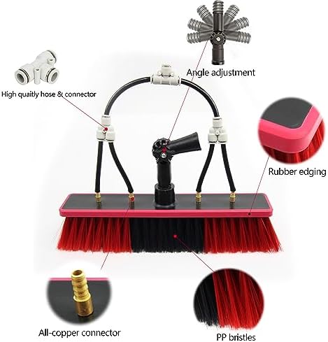 Telescopic Cleaning BrushWater Fed Pole Kit Aluminum Outdoor Window Cleaner HoseSolar Panel Cleaning Equipment Cleaning Tool for Window Glass Extendable Cleaner Conse