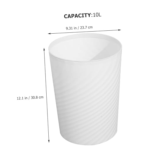 Alipis Practical Trash Can Medium Open Top Wastebasket for Bathroom Office Kitchen and Home Use Versatile Garbage Container White