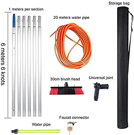 Photovoltaic Cleaner Window Cleaning Pole 512m Extendable Telescopic Brush for Conservatory Roof &amp Panel Cleaning Water Fed Ideal for Trucks &amp Windows