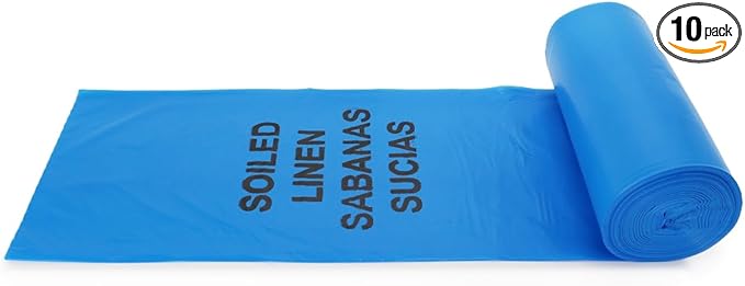 Soilded Linens Print 23 Gallon Can Liner 30 x 43 x 14 MIC Blue 10 Rolls of 25 Liners | 250/Case