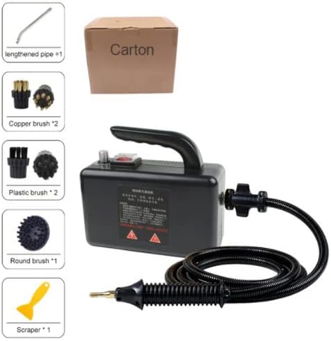 Portable Steam Cleaner2600 Watt Handheld High Temperature Portable CleanerTankless and Heavy Duty Home Grout Tile Car Detail Kitchen Bathroom (BlackYellow)Black-110V