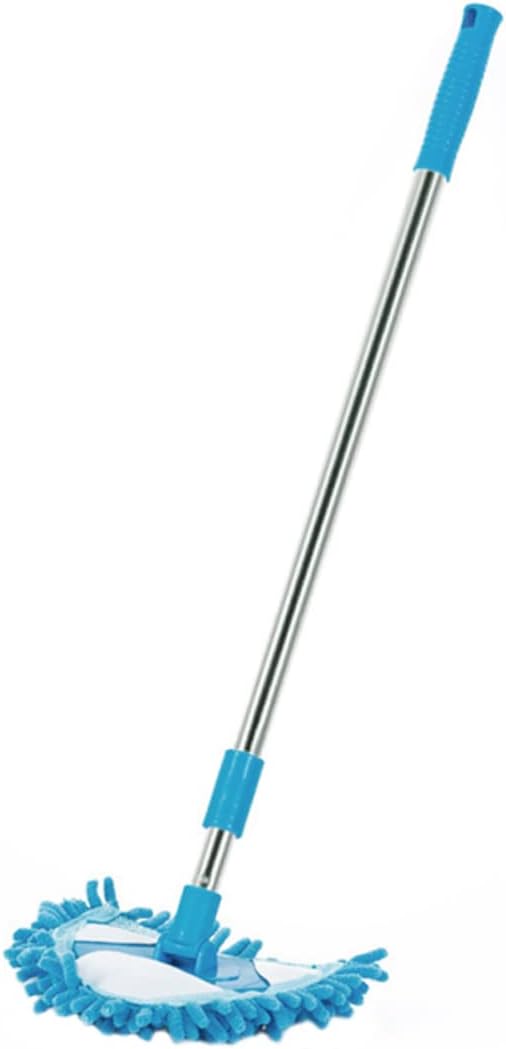 1pc Lightweight Rotatable Triangular Mop Telescopic Household Cleaning Tool for Hard Floors Swivel for Bathtubs Toilets Mirrors and Corners Blue