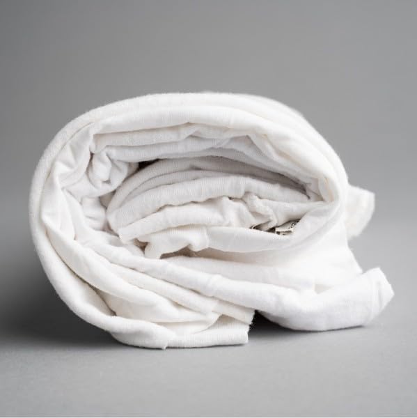 Recycled White &amp Multicolored T-Shirt Cloth Rags–All-Purpose Cleaning Rags for Paint SpillsStainingPolishingDusting–SoftReusable Wiping Cloths (White 25 lb)