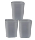 Besli 2 Gallon Small Trash Can Garbage Can Wastebasket for Bathroom Bedroom Kitchen OfficePack of 3 (Gray)