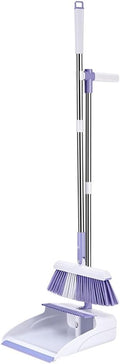 Windproof Dustpan Sweeper Set Foldable Easy to Store Standing Household with Hanging Teeth Rotatable