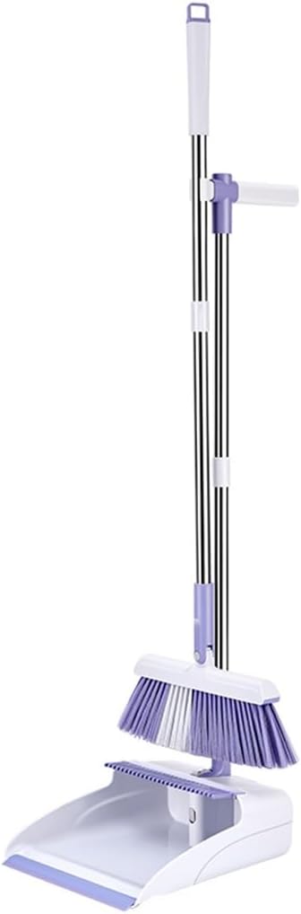 Windproof Dustpan Sweeper Set Foldable Easy to Store Standing Household with Hanging Teeth Rotatable