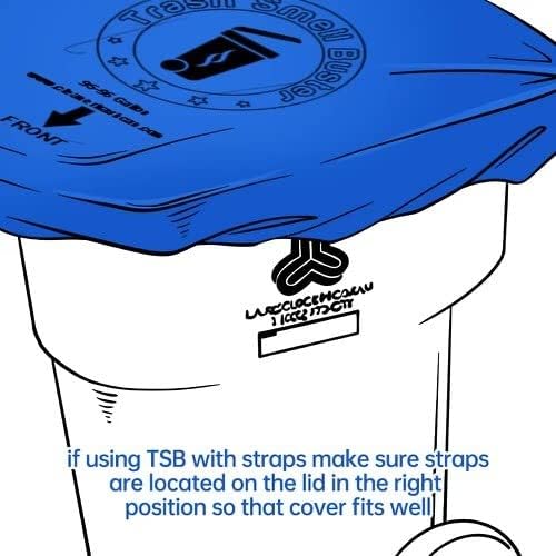 Trash Can Smell Eliminator Cover Odor Eliminating Bag with Optional Straps Lemon Scented Durable Chemical Free 32 Gallon 2 Pack