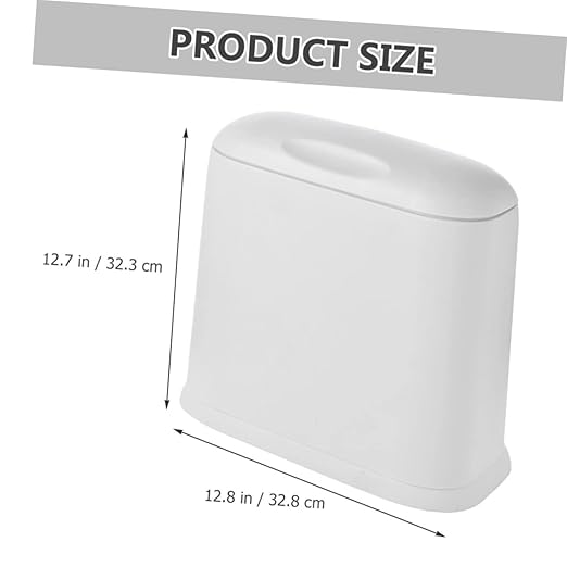 Happyyami Bathroom Trash Can Compact Garbage Bin Lid Modern Wastebasket for Kitchen Small Trash Bin