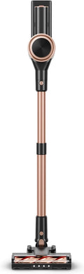 KIKETECH Cordless Vacuum Cleaner with Self-Standing Lightweight Powerful Suction VacuumLED Screen Stick Vacuum Cleaners for Home for Pet Hair Carpets Hardwood Floors (Gold)