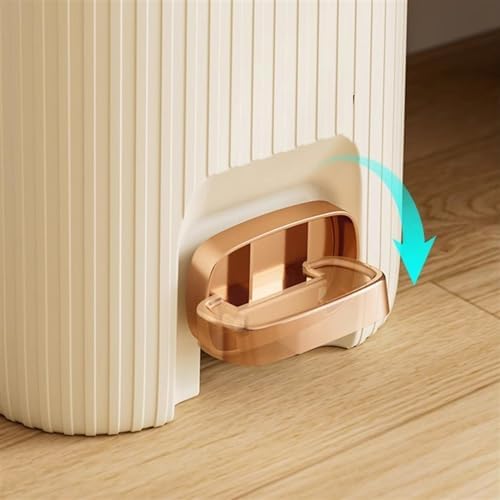 Compost bin kitchen/garbage Foot Pedal Round Trash Can Soft Close Step Garbage Can with Removable Inner Bin 12/15L Modern Trash Can with Lid for Living Room Bedroom Office Step trash can(Green15L