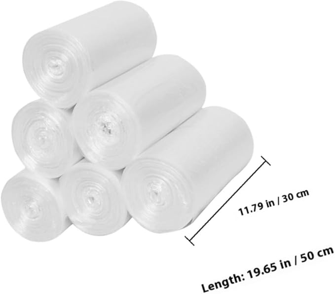 6 Rolls Thickened Plastic Trash Bags for Home Kitchen and Bathroom Flat Opening Garbage Bags 45x50cm Disposable Waste Liners for Bedroom and Household Use