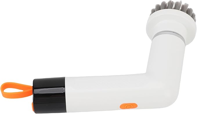 Cordless Cleaning Brush Scrubber Waterproof Bathroom Cleaner with 4 Replaceable Heads White - Powerful Motor Adjustable Speeds Ideal for Tile and Grout (White)