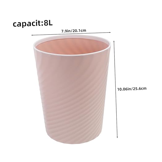 Cabilock 2pcs Small Trash Can Lidless Plastic Wastebasket for Bathroom Bedroom Office and Kitchen Compact Garbage Bin with Ribbed Stability and Stylish Design