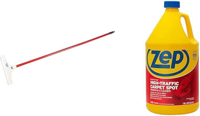ROBERTS 70-127-3 Carpet Rake &amp Groomer and Zep High Traffic Carpet Cleaner (1 Gallon)