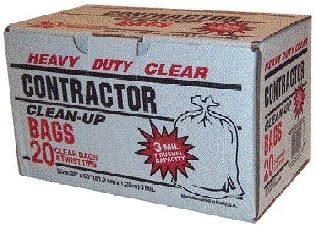 227398 42 gal 3 Mil Clear Contractor Bag - 20 Count