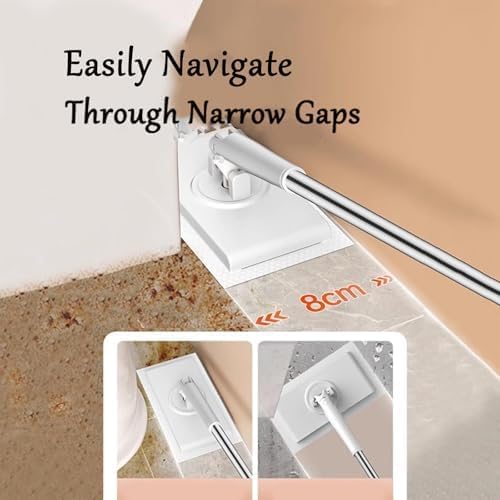 Clever Snap-Grip Mini Mop Zero Touch No Wash Lazy Mops Wet and Dry Convenient Automatic Cloth Changing Mini Mop Disposable Dust Mop with 10 Reusable Cloths 40inch Locking Handle (Purple 36in)