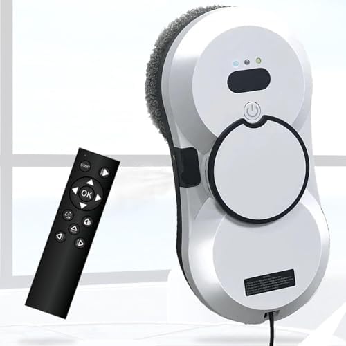Smart Window Cleaning Robot 5600Pa Suction Dual Cross Water Spray App Control Automatic Glass Cleaner for Home &amp Office (White)