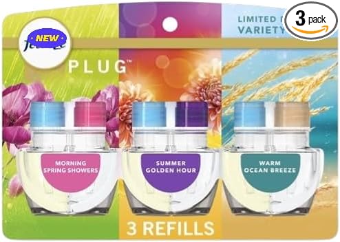 Febreeze Plug In Air Freshener Scented Oil Refill Premium Spring Mix 3 Count