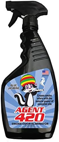 AGENT 420-22 oz Cannabis Odor Destroying Spray for Eliminating Cigarette Smoke or Most Unwanted Odors In Your House Car or Apartment - Freshen Up The “place” [Jasmine]