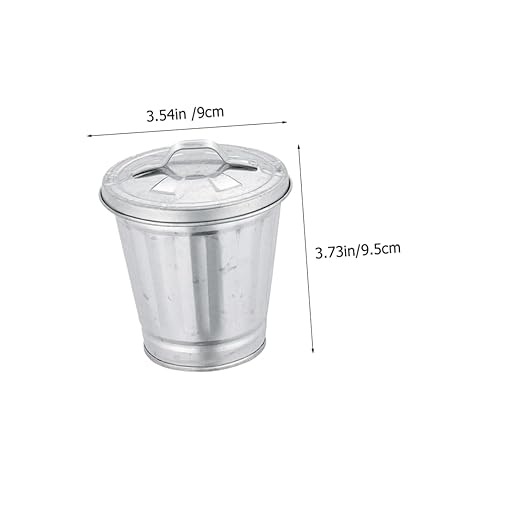 4pcs Mini Metal Desk Trash Can Small Wastebasket for Desktop Desk Trash Bin Can Mini Table Storage Jar