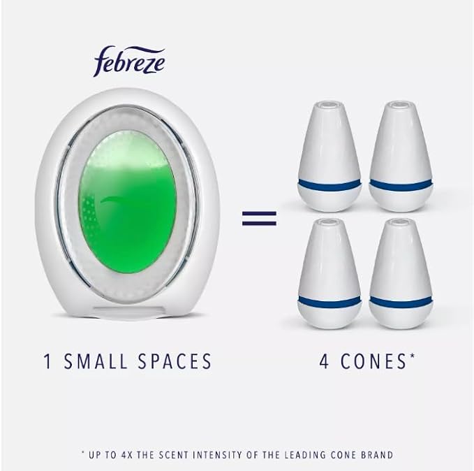 Generic Febreze Small Spaces Plug in Air Freshener Alternative for Home Heavy Duty Odor Eliminator for Strong Odor 4 Count (Pack of 1) (Lavender)