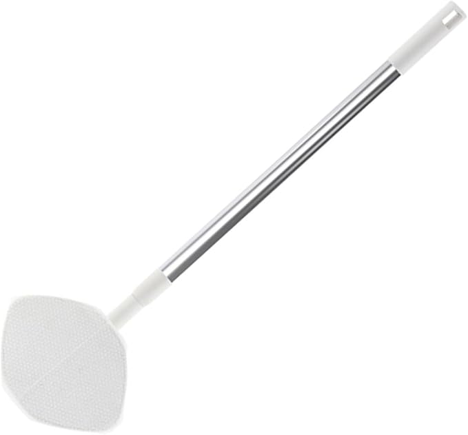 Household Cleaning Dust Mop with Long Handle Dry Floor Dust Mop Triangular Rotatable Head No-wash for Home Use White Extendable Cleaning Tool