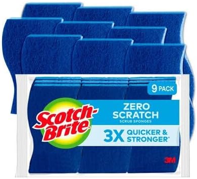 Scotch-Brite Non-Scratch Scrub Sponges - 0.7 Height x 4.2 Width x 2.7 Depth - 5/Carton - Blue